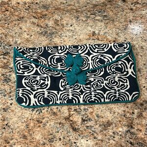 nankeen clutch/ bag Navy/Green